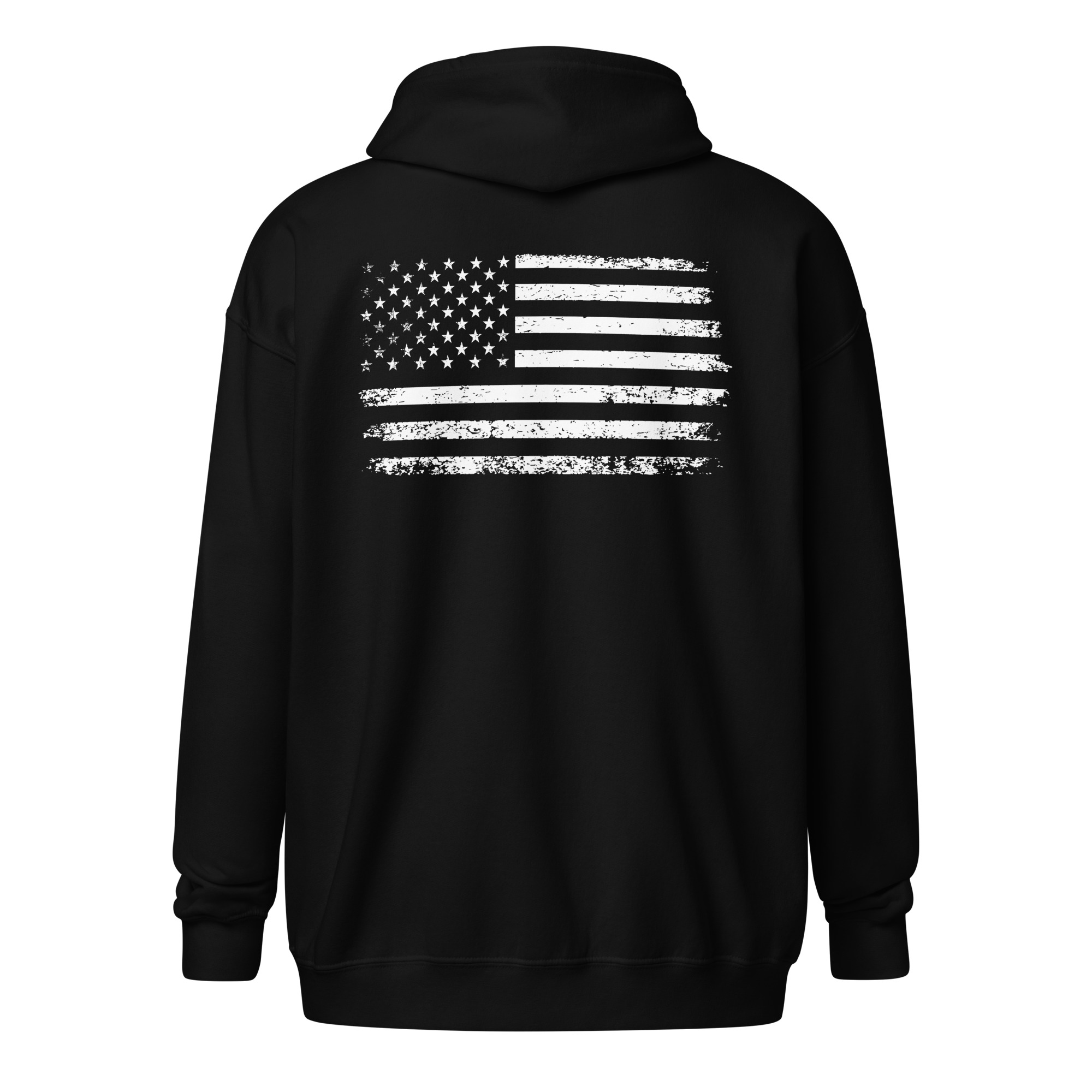 Distressed American Flag - Unisex Heavy Blend Full-Zip Hoodie