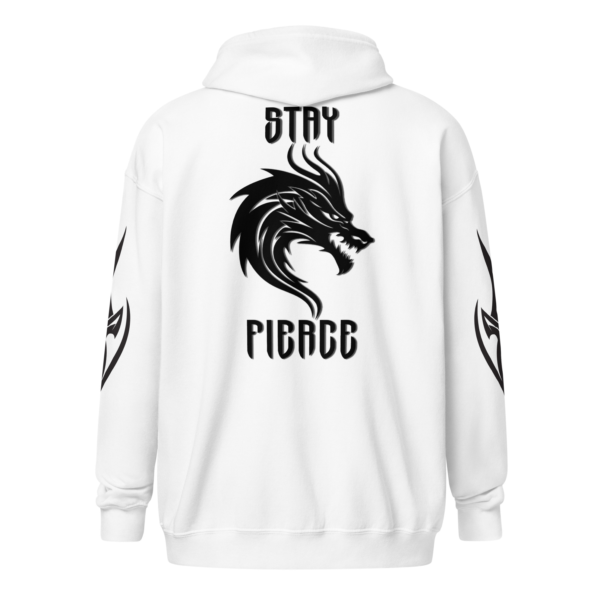 Stay Fierce Dragon w/ Sleeve Graphics Unisex Full-Zip Hoodie