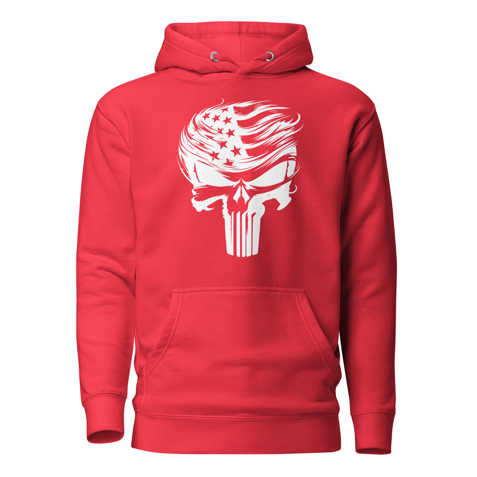 Trump Punisher Skull (White Graphic) Unisex Pullover Hoodie