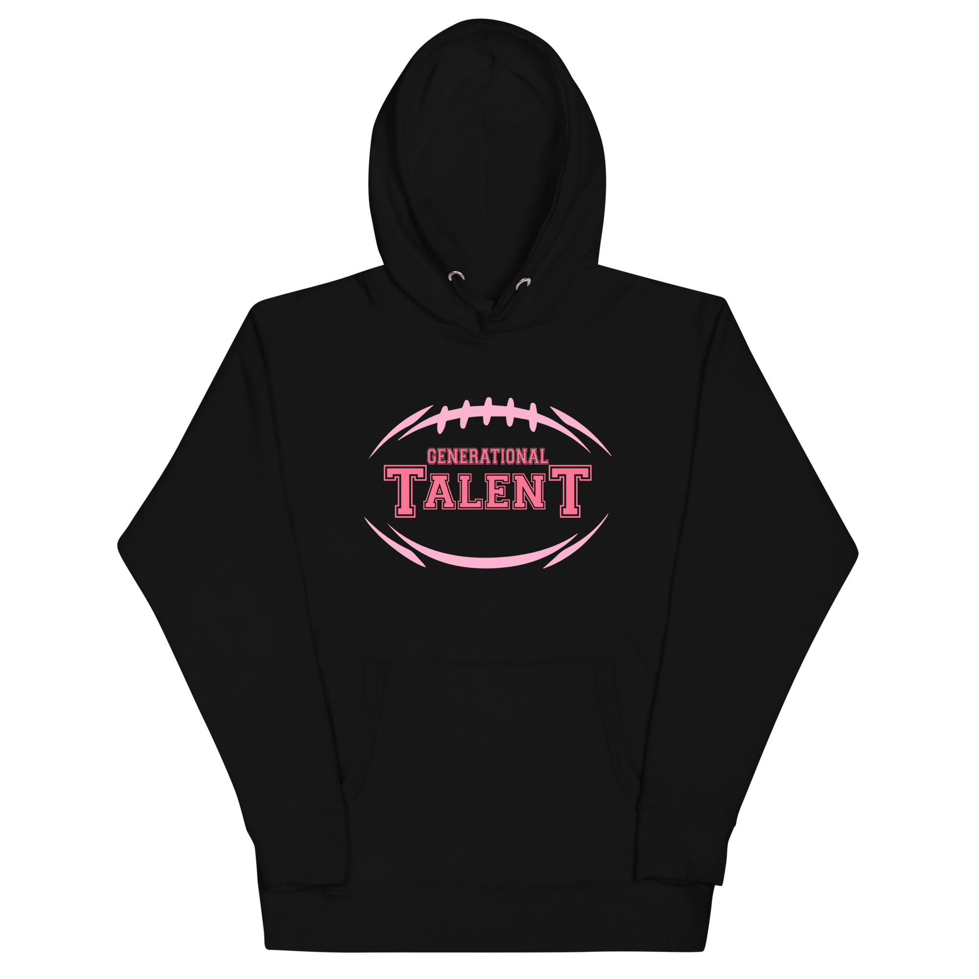 Generational Talent Football Unisex Pullover Hoodie - Graphic on Front, Logo on Back