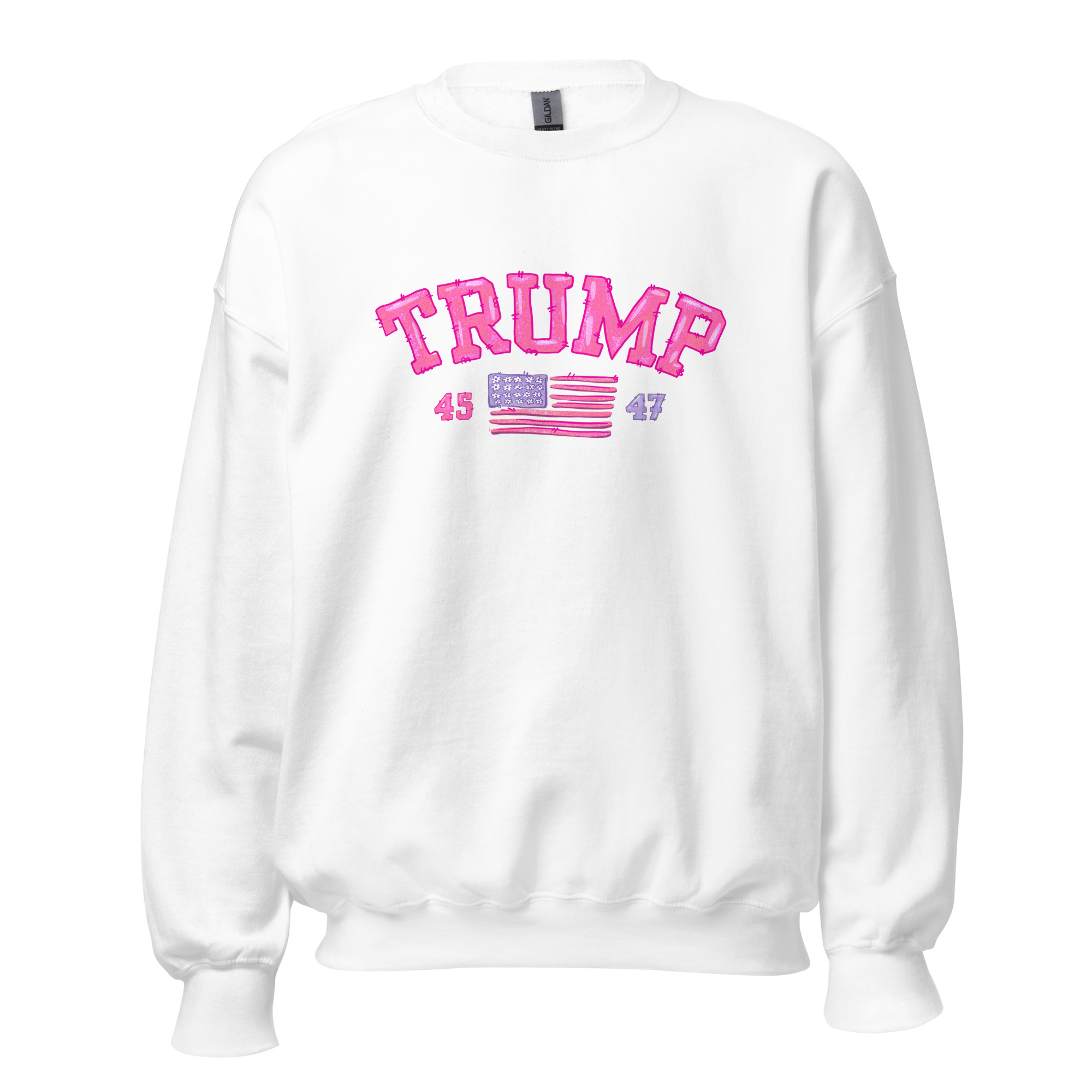 Trump 45 47 American Flag Unisex Crewneck Sweatshirt
