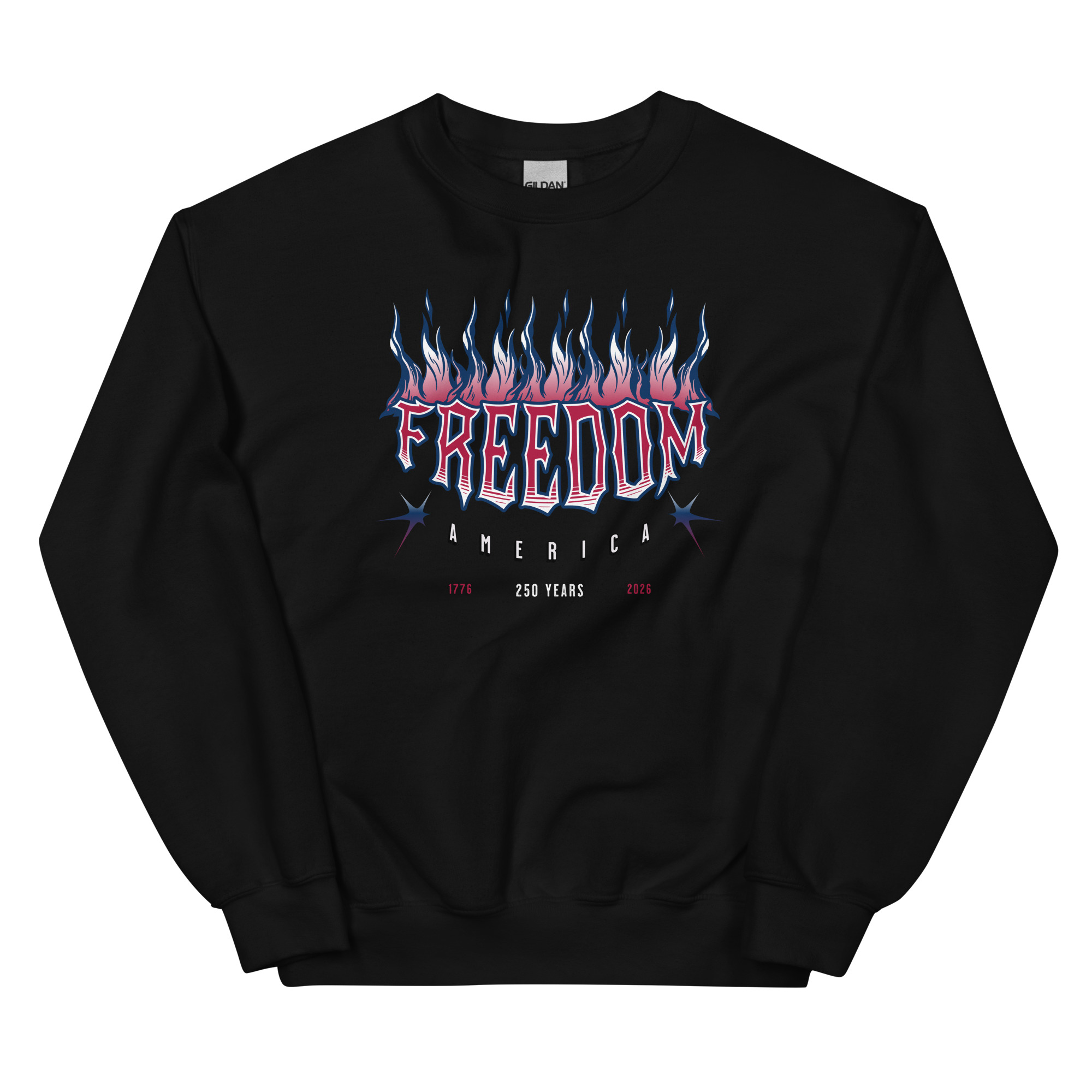 Freedom Flames Semiquincentennial 250 Years Unisex Crewneck Sweatshirt