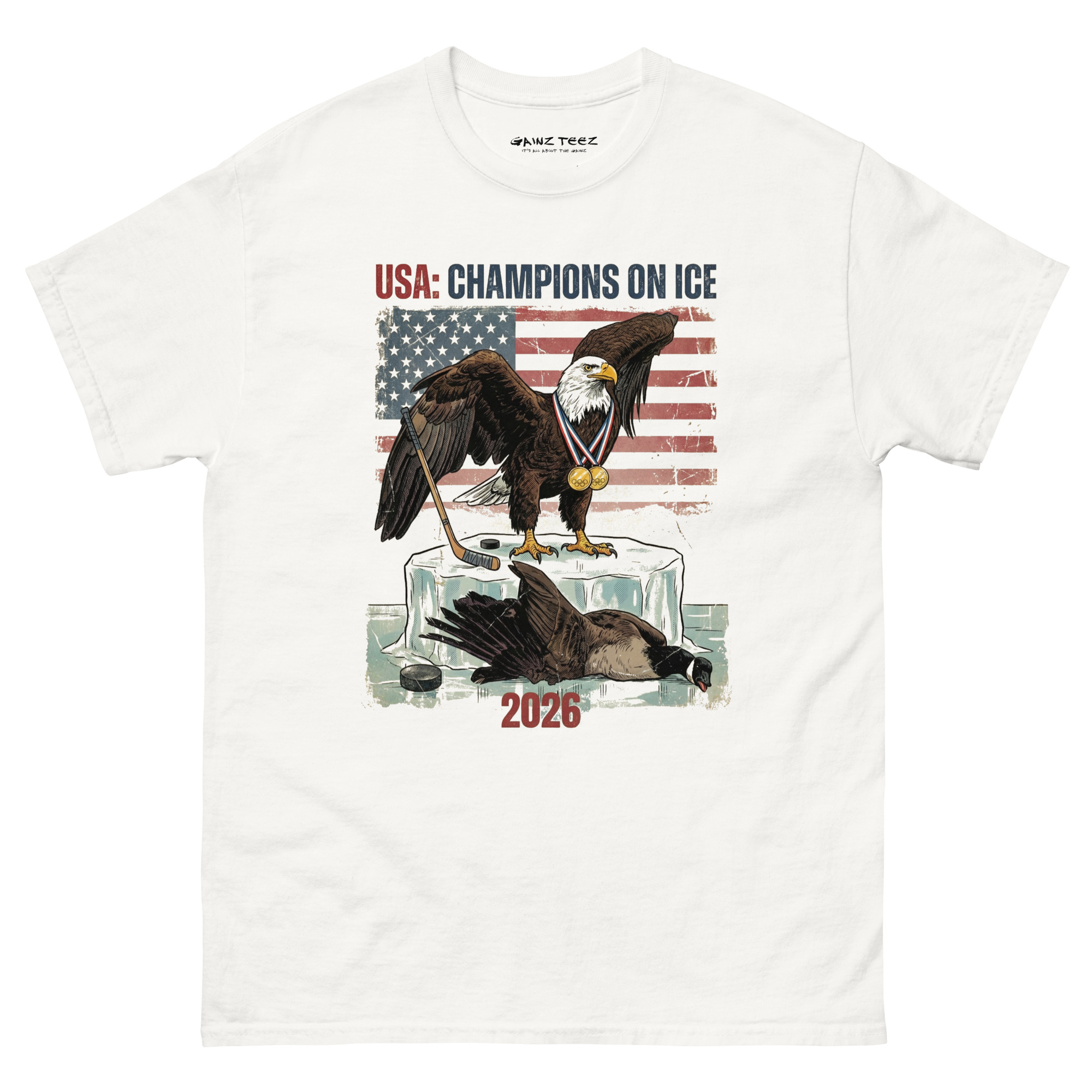 USA: Champions on Ice 2026 Hockey Unisex Gold Medal Classic T-Shirt