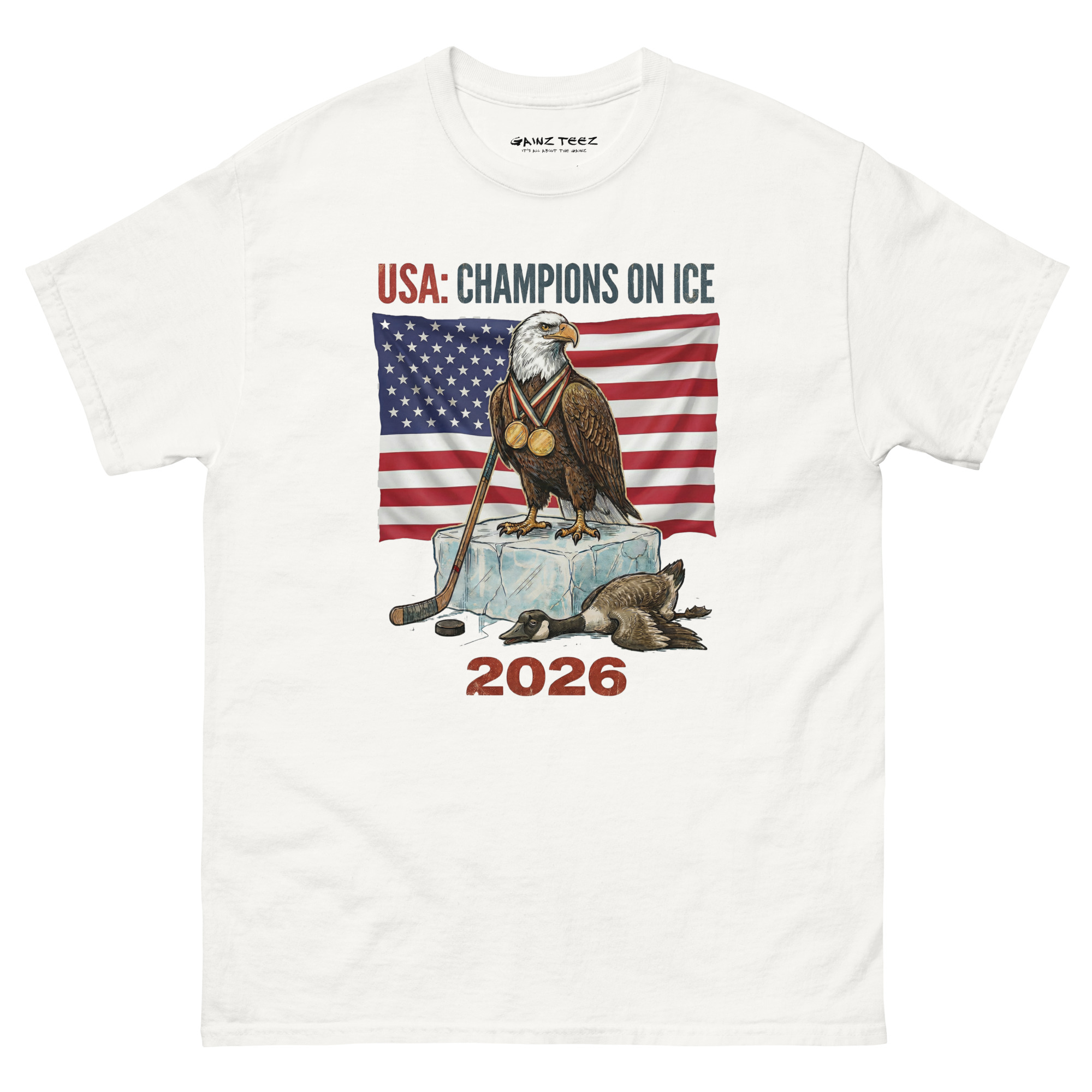 USA: Champions on Ice 2026 Hockey Unisex Gold Medal Classic T-Shirt