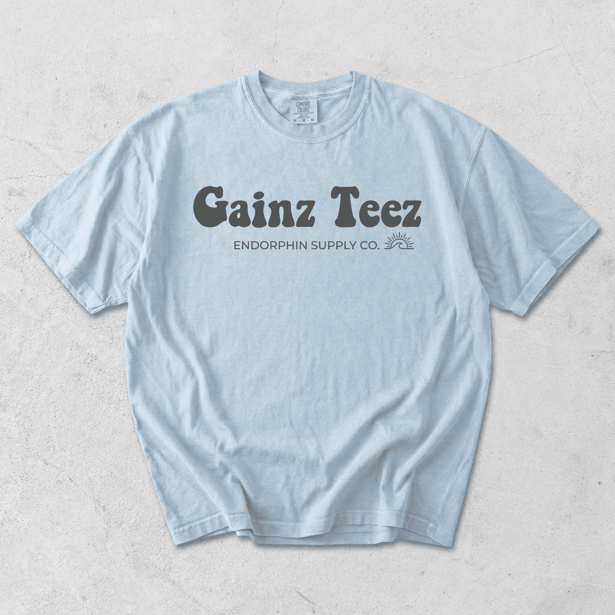Gainz Teez Endorphin Supply Co Shirt | Comfort Colors 1717 Graphic Tee | Retro Groovy Gym Shirt | Surf Style Fitness Streetwear