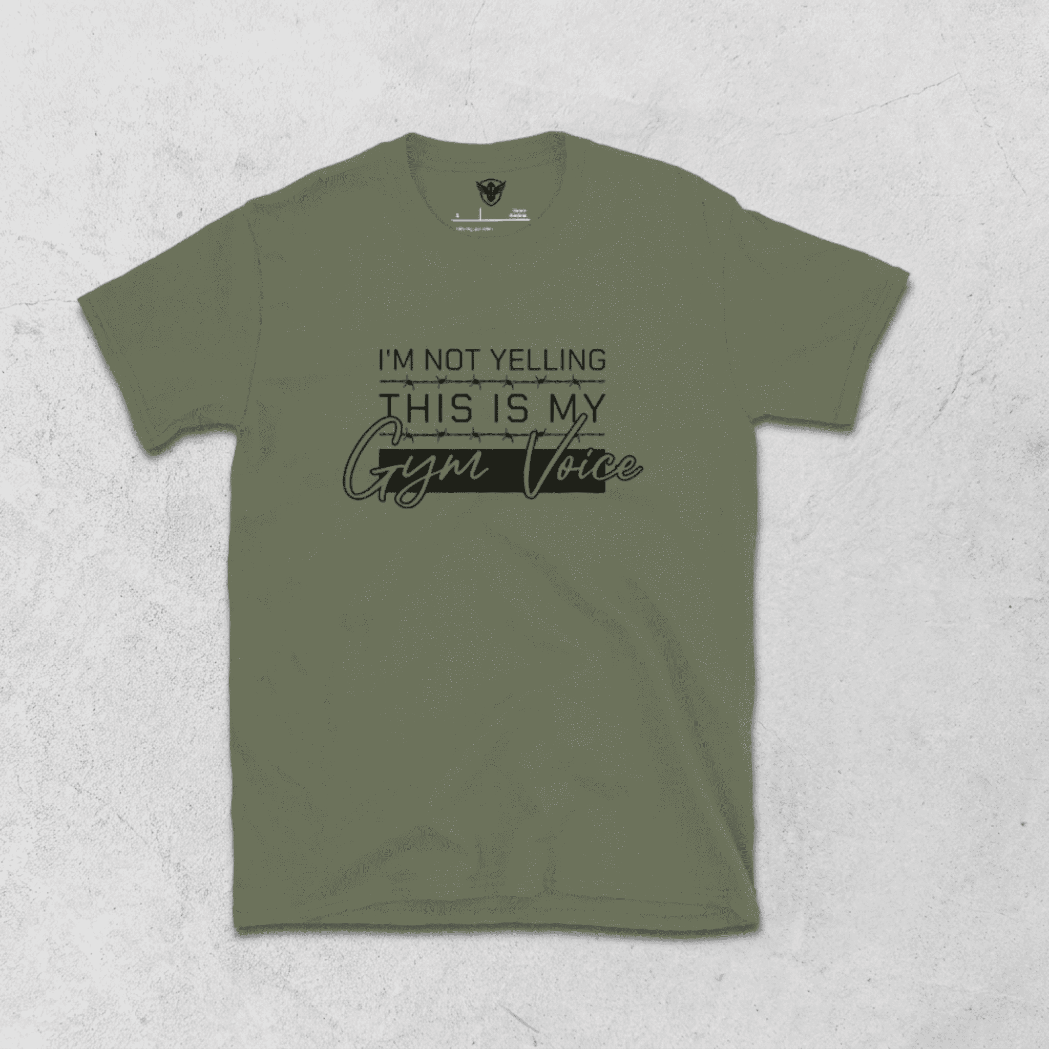 Gym Voice T-Shirt | Gildan 64000 Graphic Tee for Gym | Military Green Streetwear Lifting Tee | Funny Lifting Shirt | Urban Fitness Apparel